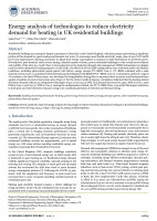 Energy analysis of technologies to reduce electricity demand for heating in UK residential buildings
